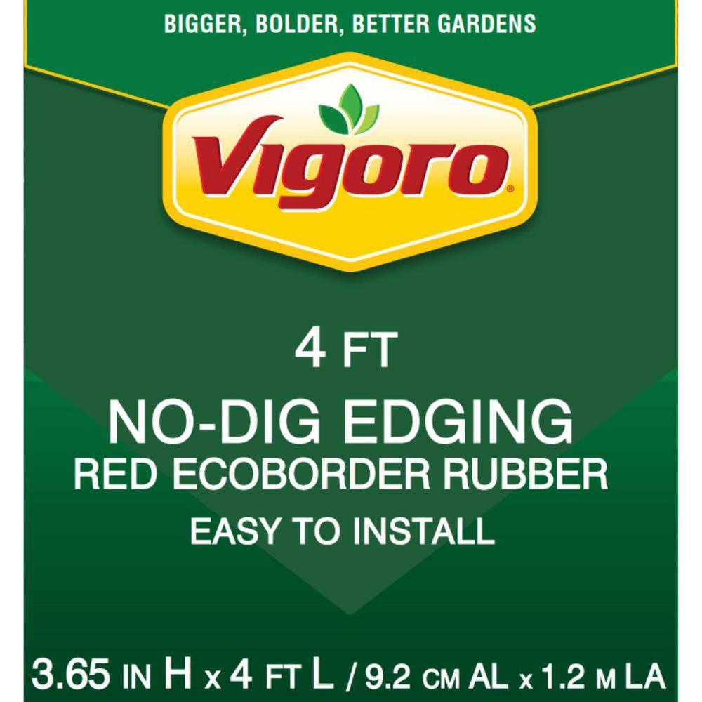 Vigoro EcoBorder 4 ft. Red Rubber Landscape Edging (6-Pack) ECOBRD RED 6PK