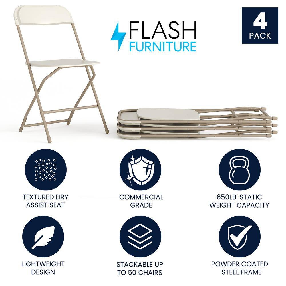 Carnegy Avenue Beige Metal Folding Chairs CGA-LE-181082-BE-HD