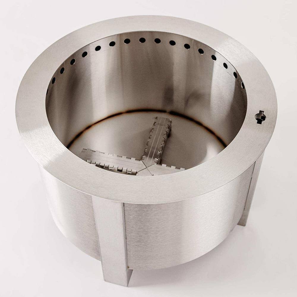 Breeo X Series 19-Smokeless Fire Pit, Heavy-Gauge Steel Material, Compatible with Cooking and Grilling - Stainless Steel BR-X19S