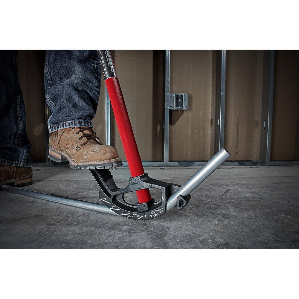 Milwaukee 3/4 in. Iron Conduit Bender and Handle and 9 in. 7-in-1 Combination Wire Strippers Pliers 48-22-4081-48-22-3078