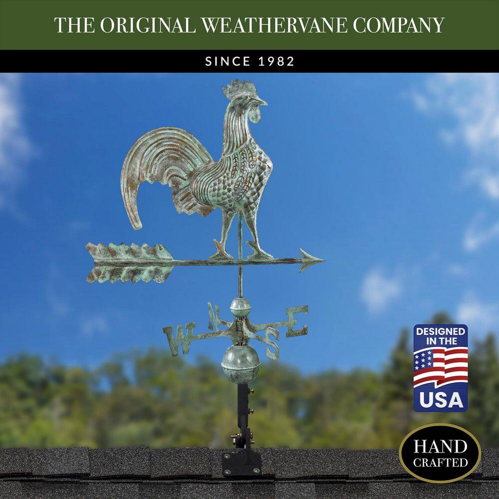 Good Directions Rooster Weathervane - Blue Verde Copper 501V1