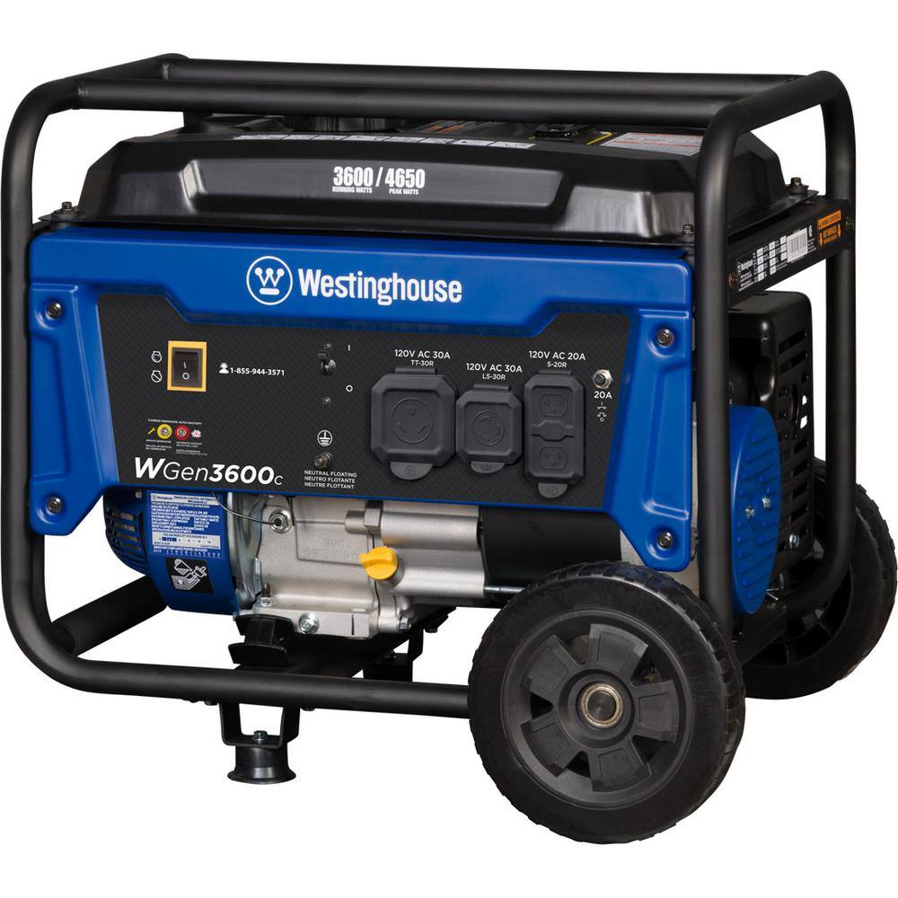 Westinghouse 4,650/3,600-Watt Gas Powered Portable Generator with Recoil Start WGen3600c