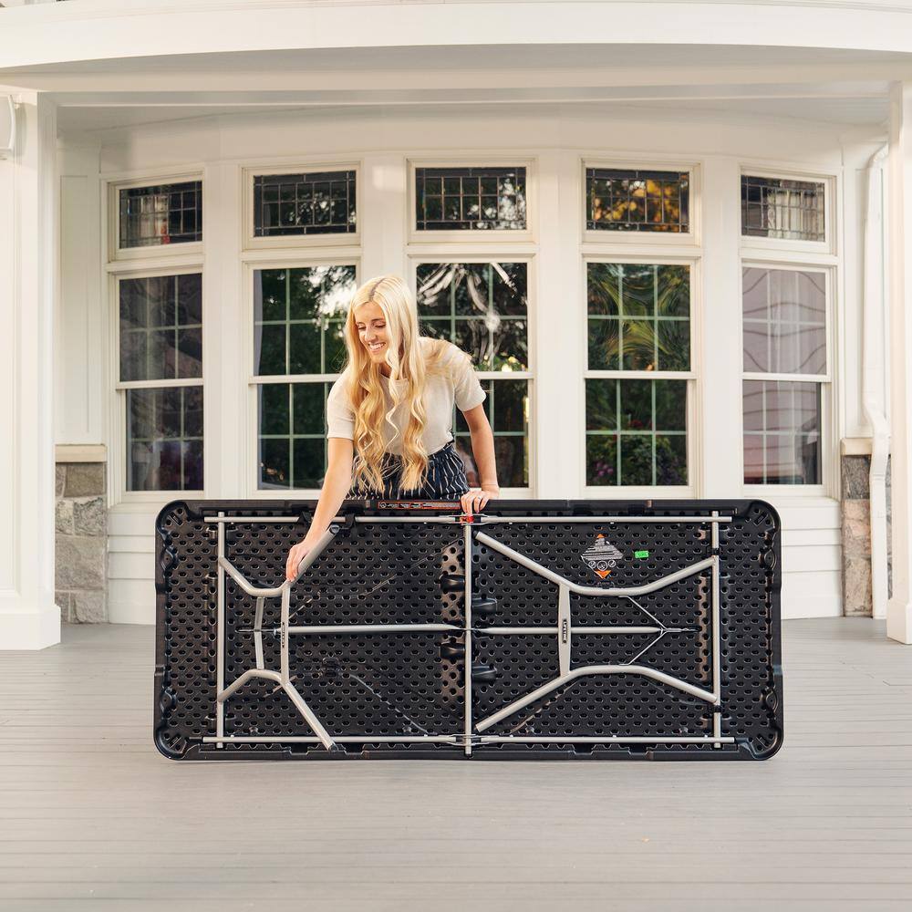 Lifetime 72 in. L Rectangle Black Resin Top Fold-In-Half Table 80788