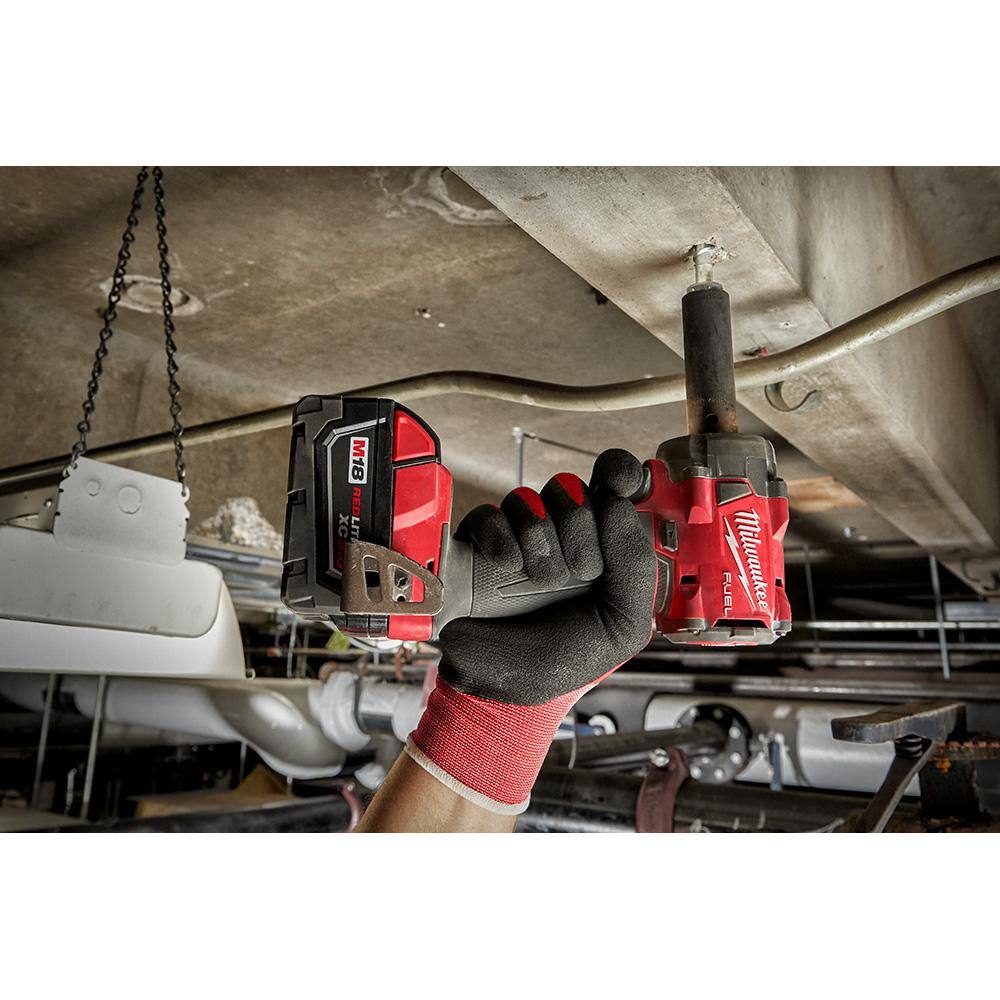 Milwaukee M18 FUEL 16 in. 18V Brushless Battery Electric Chainsaw w/3/8 in. Compact Impact Wrench w/Friction Ring Two 6Ah 2727-20-2854-20-48-11-1862
