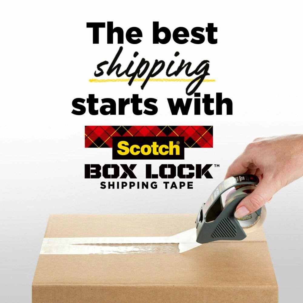 Scotch Box Lock 1.88 in. x 163.8 ft. Shipping Packaging Tape (Case of 6, 3 Rolls/Pack) 3950-3