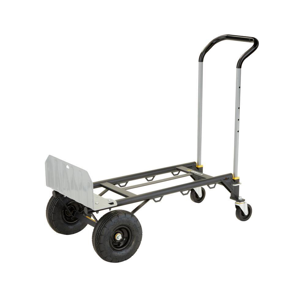 Gorilla 800 lbs. Capacity Convertible Steel Hand Truck, Wide Dual Mode Adjustable Height Handle, Simple/Safe Flatbed Conversion GH2-8