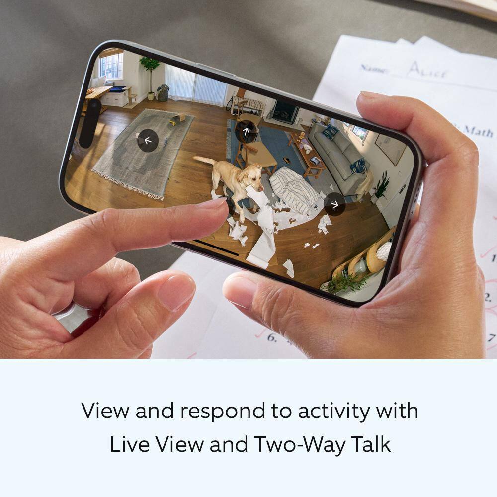 Ring Pan-Tilt Indoor Cam Plug-in Security Camera with 360° Horizontal Pan Coverage, Live View and Two-Way Talk, White B0CG2VS5FD