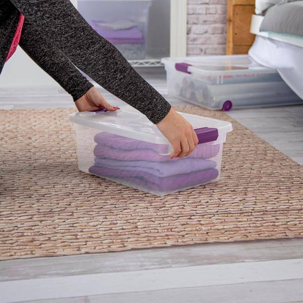 Sterilite 15-Quart Plastic Stackable Storage Container with Lid, Clear (12 Pack) 12 x 17531712