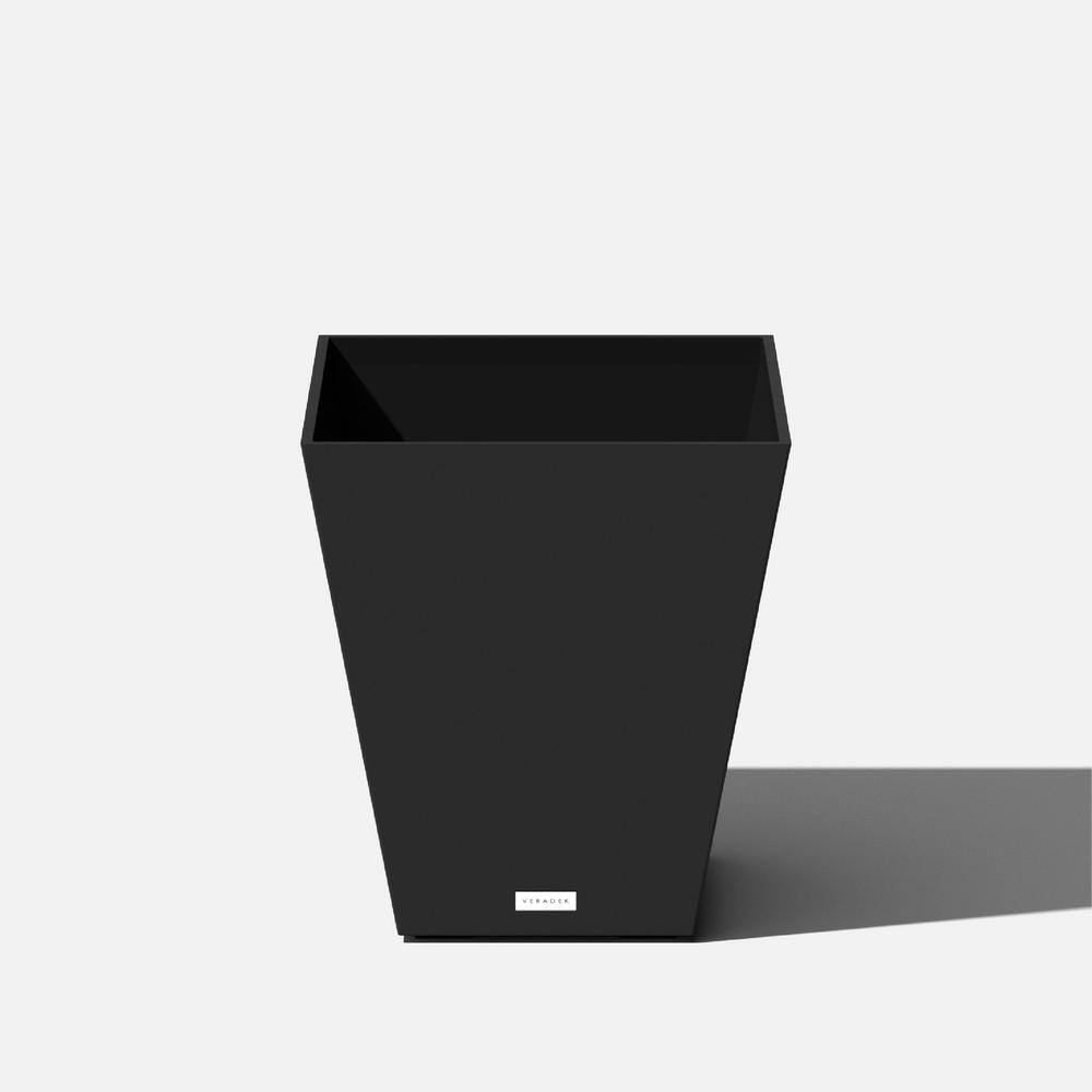 Veradek Nobleton Large Black Plastic Tapered Planter with Drainage Holes (16 in. L x 16 in. W x 18 in. H) NBV18B