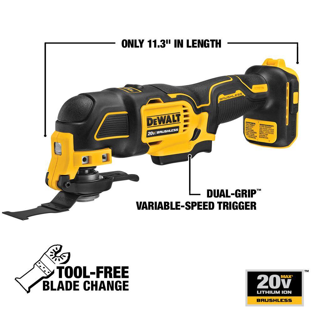 DEWALT ATOMIC 20-Volt MAX Lithium-Ion Cordless Combo Kit (2-Tool) and ATOMIC Oscillating Tool with (2) 2Ah Batteries & Charger DCK225D2WCS354B