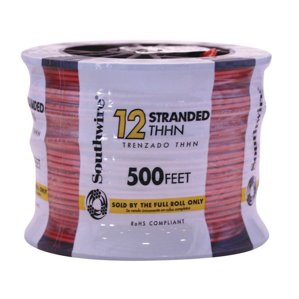 Southwire 500 ft. 12 Orange Stranded CU THHN Wire 22970858