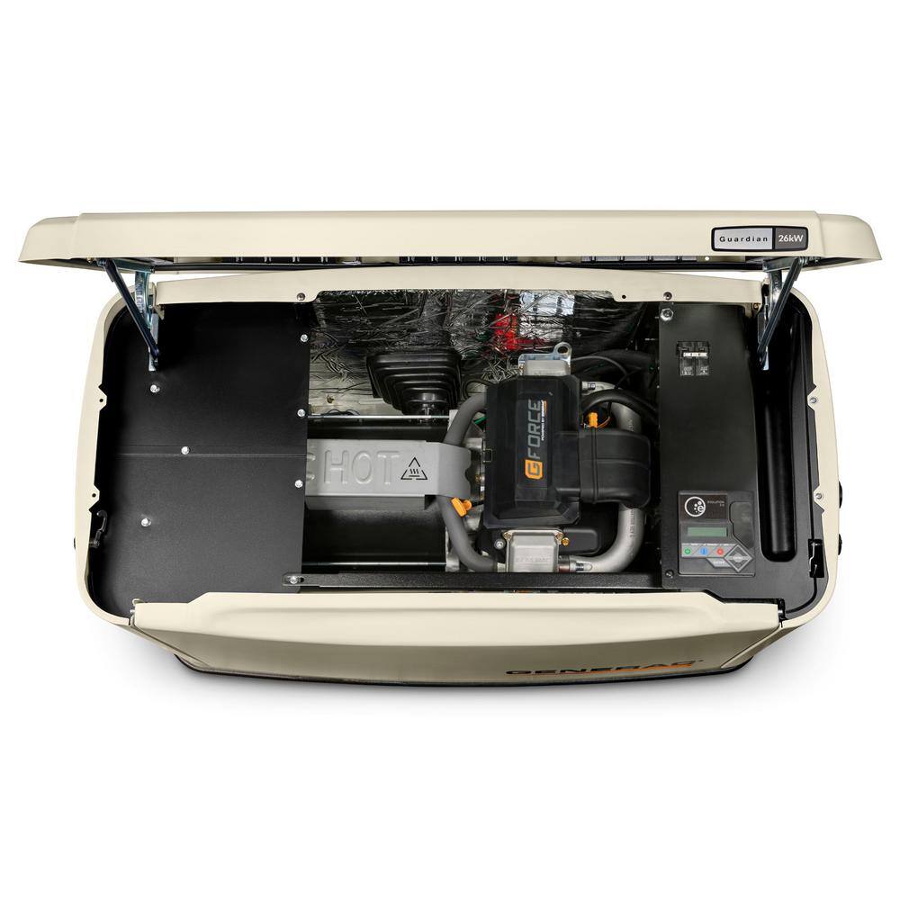 Generac 26,000 Watt - Dual Fuel Air- Cooled Whole House Home Standby Generator, Smart Home Monitoring 7290