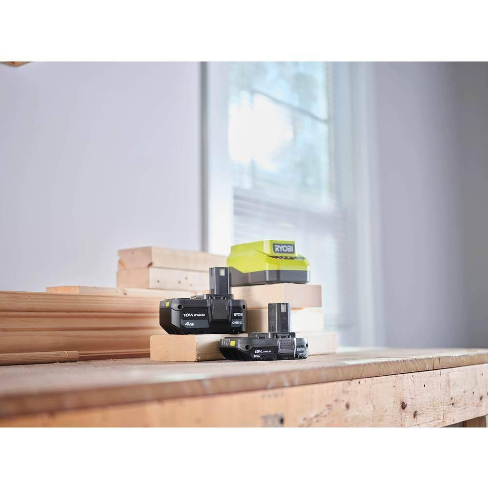 RYOBI ONE+ 18V Lithium-Ion Starter Kit with 2.0 Ah Battery, 4.0 Ah Battery, Charger and FREE ONE+ HP 120 MPH 450 CFM Blower PSK106SB-P21014BTL