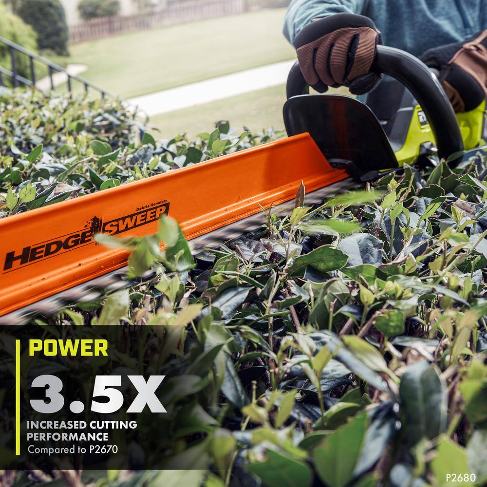 RYOBI ONE+ HP 18V Brushless Cordless Pruner & ONE+ HP 18V Brushless 22 in. Battery Hedge Trimmer with 2.0 Ah Battery & Charger P2550-P2608BTL