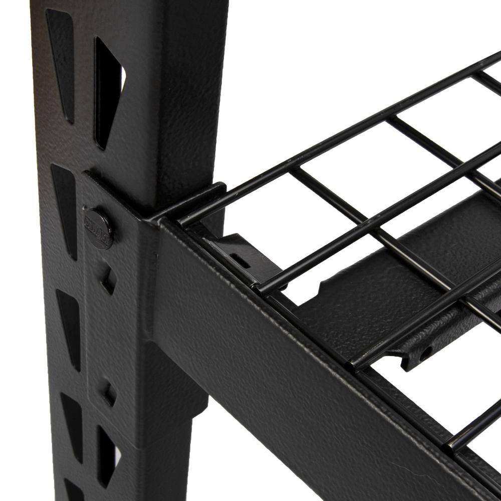 DEWALT Black 4-Tier Steel Garage Storage Shelving Unit (77 in. W x 72 in. H x 24 in. D) DXST10000BLK