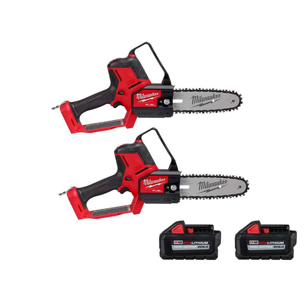 Milwaukee M18 FUEL 8 in. 18V Lithium-Ion Brushless Electric Cordless Chainsaw HATCHET w/(2) 6.0 Ah High Output Battery (2-Tool) 3004-20-3004-20-48-11-1865-48-11-1865