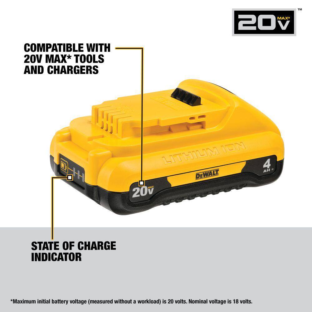 DEWALT 20V MAX Compact Lithium-Ion 4.0Ah Battery Pack DCB240