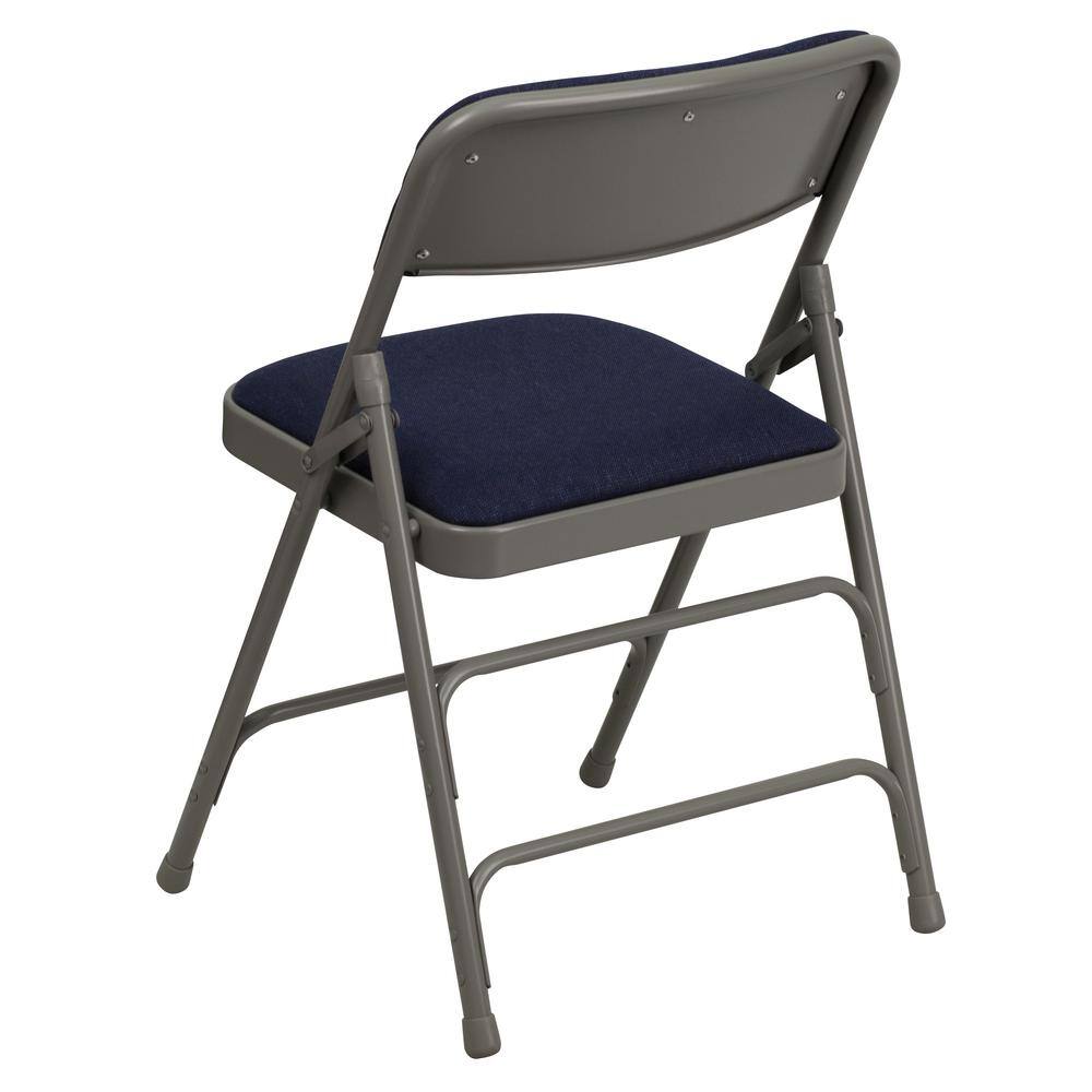 Carnegy Avenue Navy Fabric/Gray Frame Metal Folding Chair (2-Pack) CGA-HF-275055-NA-HD