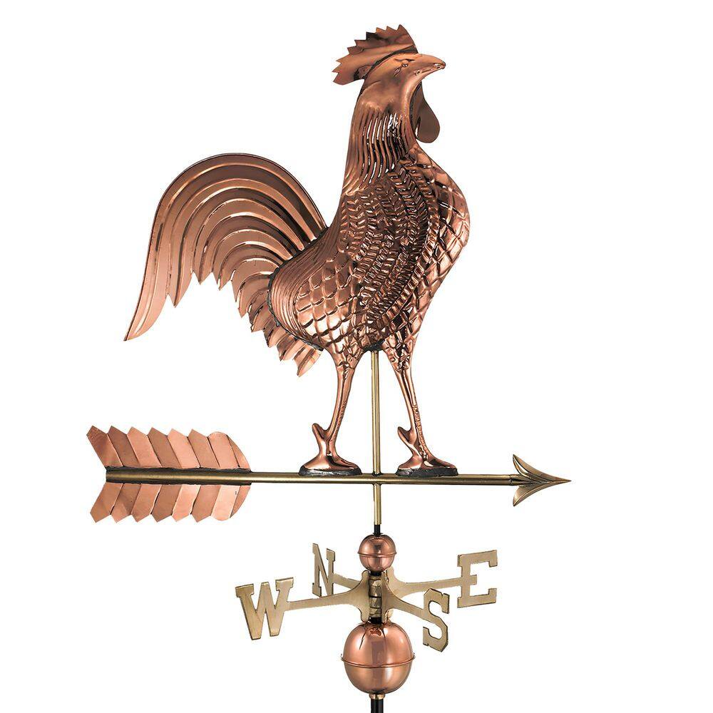 Good Directions Large Rooster Weathervane - Pure Copper 515P