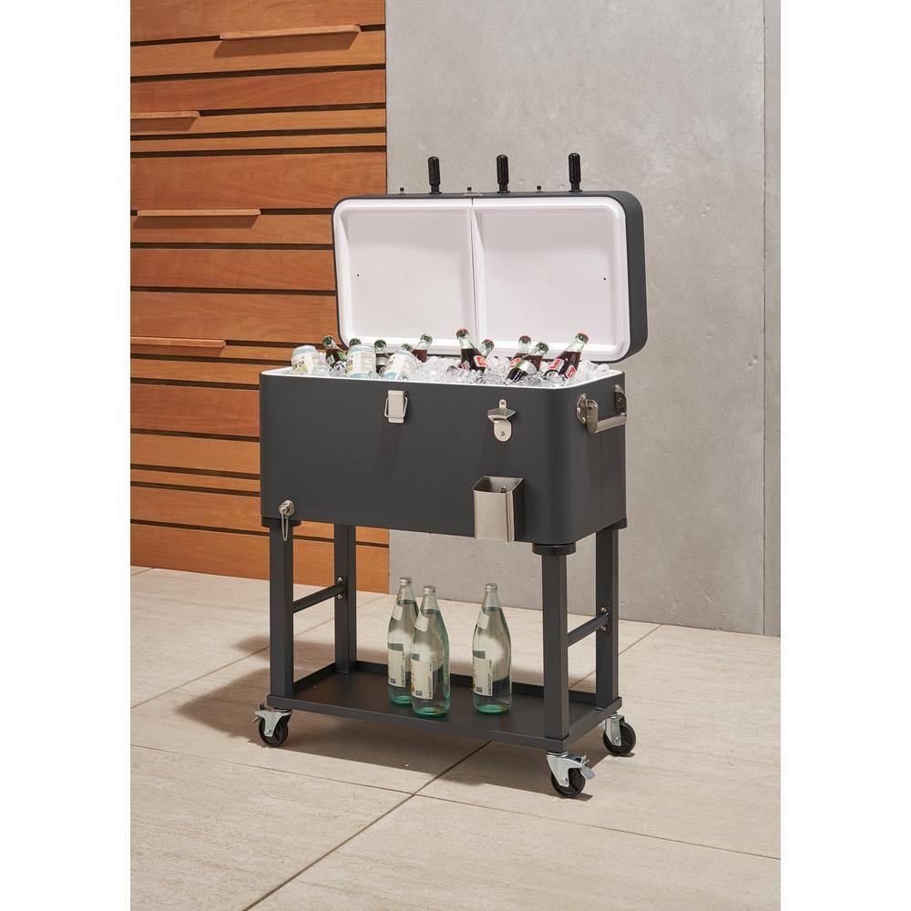 TRINITY 80 qt Detachable Tub Foosball Cooler w/ Cover Gray TXKPGR-0809