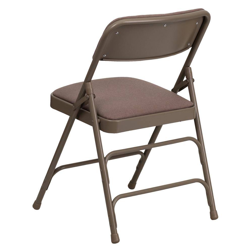 Carnegy Avenue Beige Fabric/Beige Frame Metal Folding Chair (4-Pack) CGA-HF-5873-BE-HD