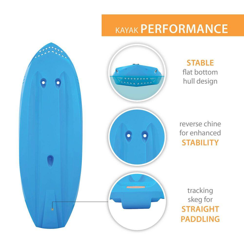 Lifetime 6 ft. Blue Shark 60 Youth Kayak with Paddle 91355