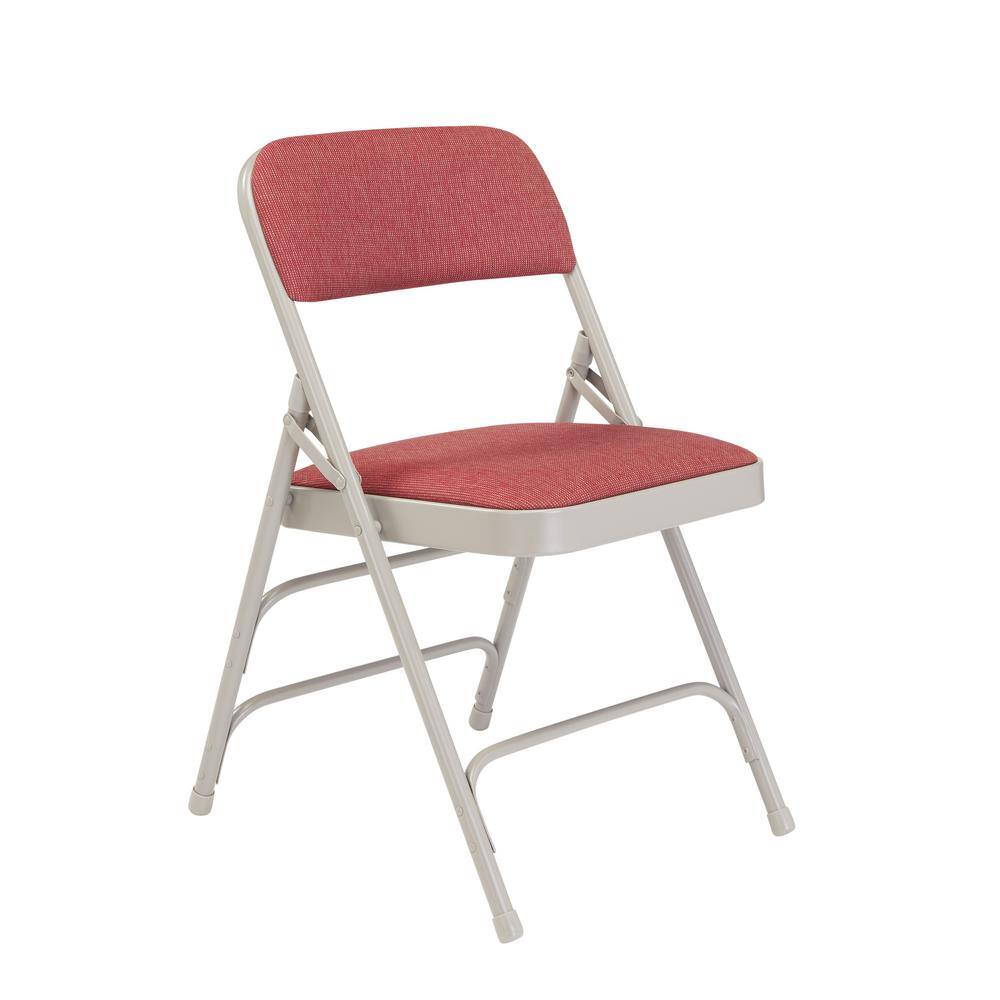 National Public Seating Burgundy Fabric Padded Seat Stackable Folding Chair (Set of 4) 2308