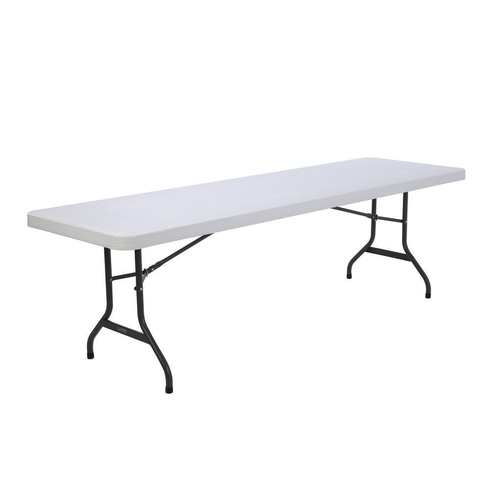 Lifetime 8 ft. White Gray Sand Granite Plastic Top Folding Banquet Table (Commercial) 22980