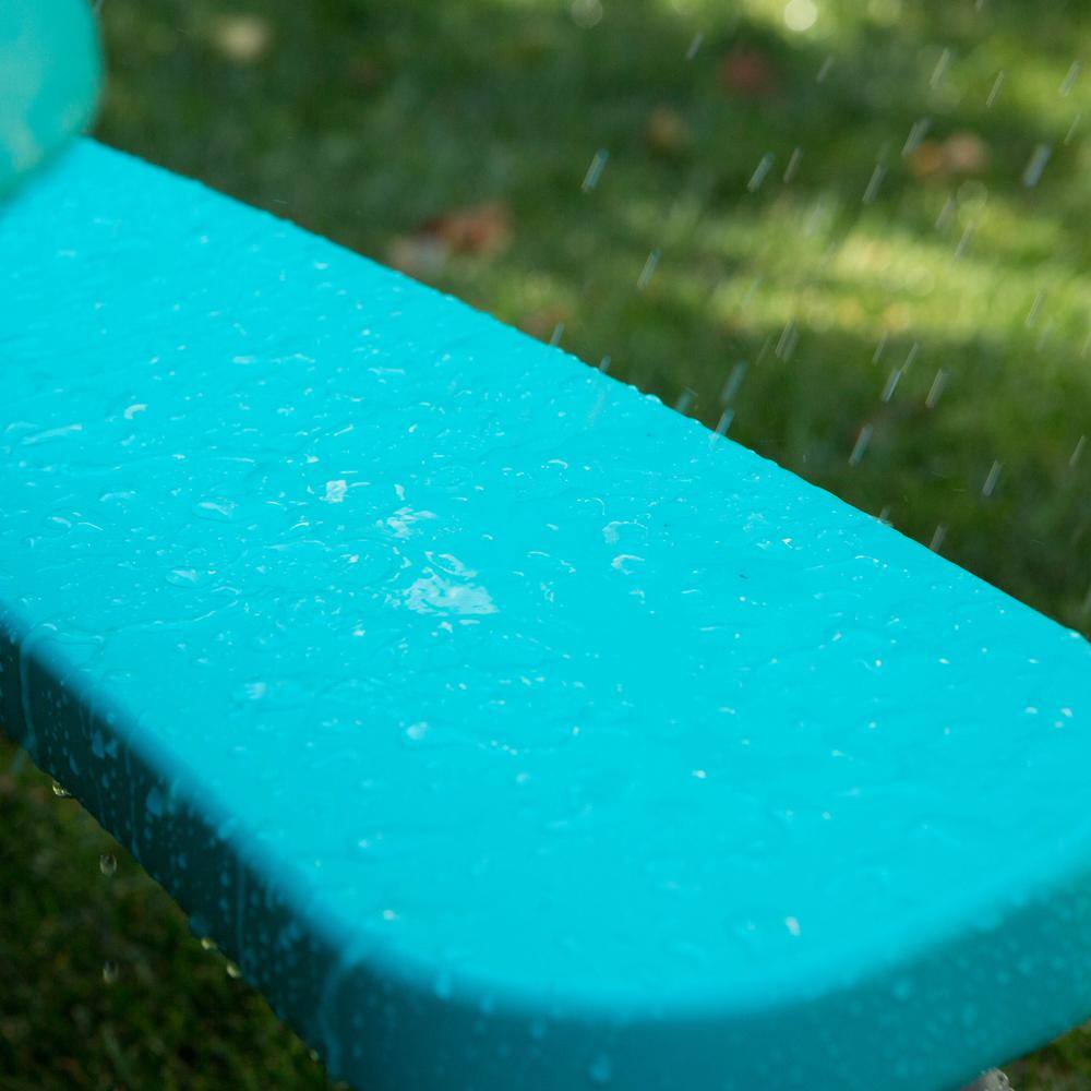 Lifetime 35.4 in. Aqua Blue Rectangle Steel and Resin Kids Picnic Table Seats 4 260219
