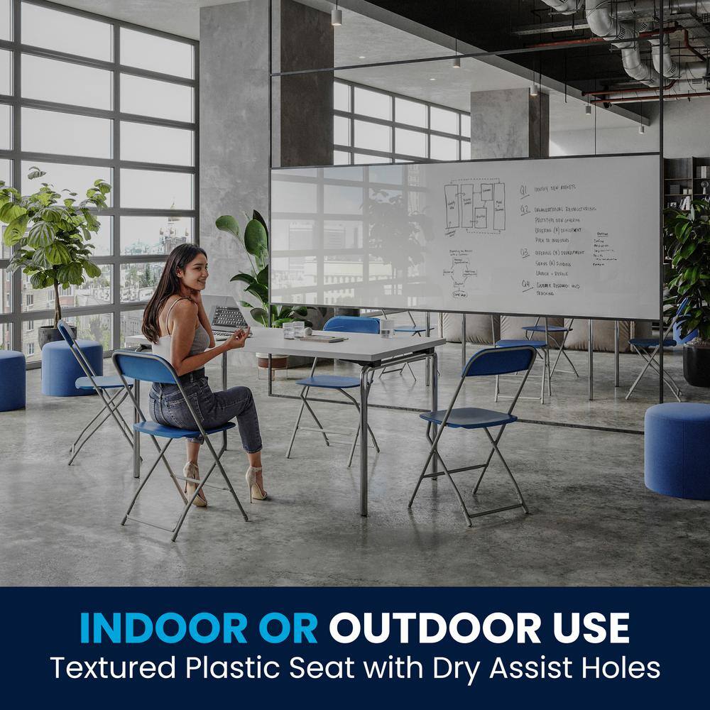 Carnegy Avenue Blue Metal Folding Chairs CGA-LE-487294-BL-HD