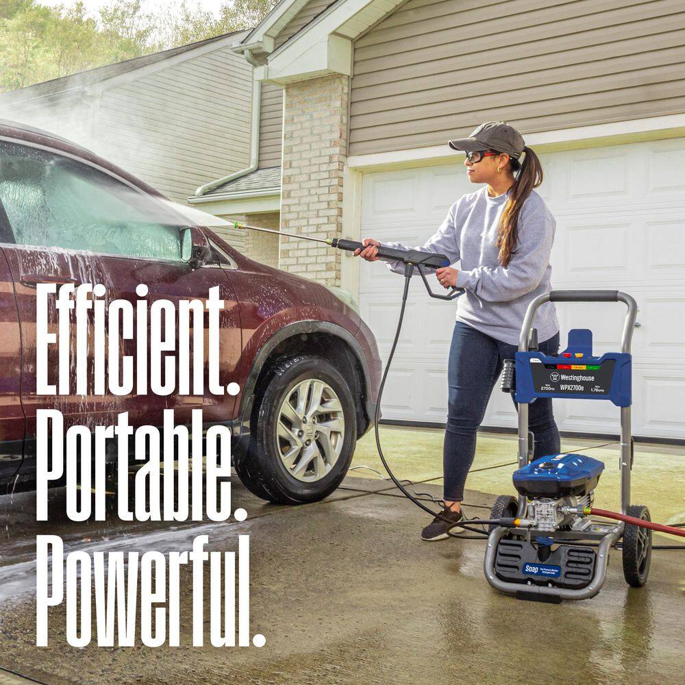 Westinghouse 2700 PSI 1.76 GPM 13 Amp Cold Water Electric Powered Pressure Washer with Turbo Nozzle and 5 Quick Connect Tips WPX2700e