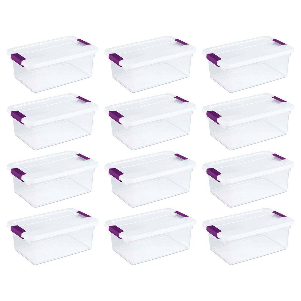 Sterilite 15-Quart Plastic Stackable Storage Container with Lid, Clear (12 Pack) 12 x 17531712