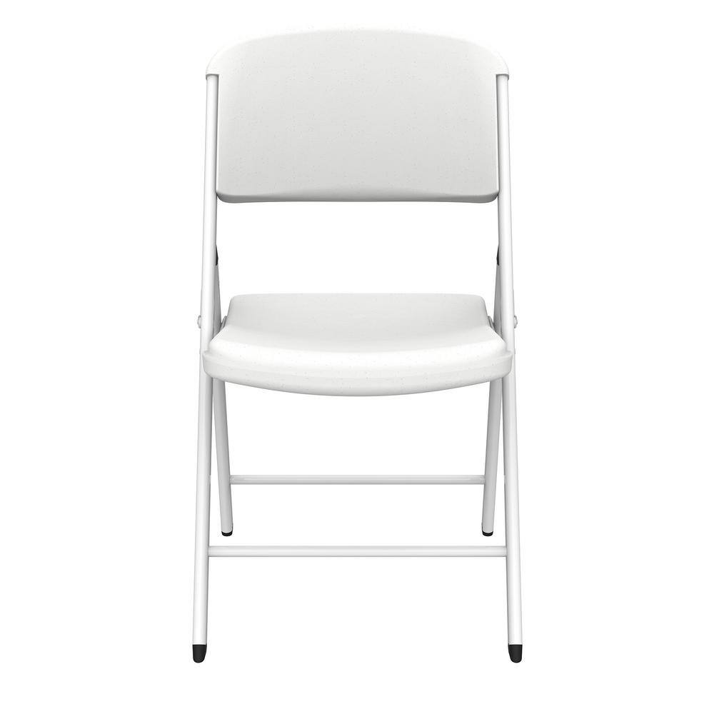 Lifetime White Plastic Seat Metal Frame Outdoor Safe Folding Chair (Set of 4) 80359