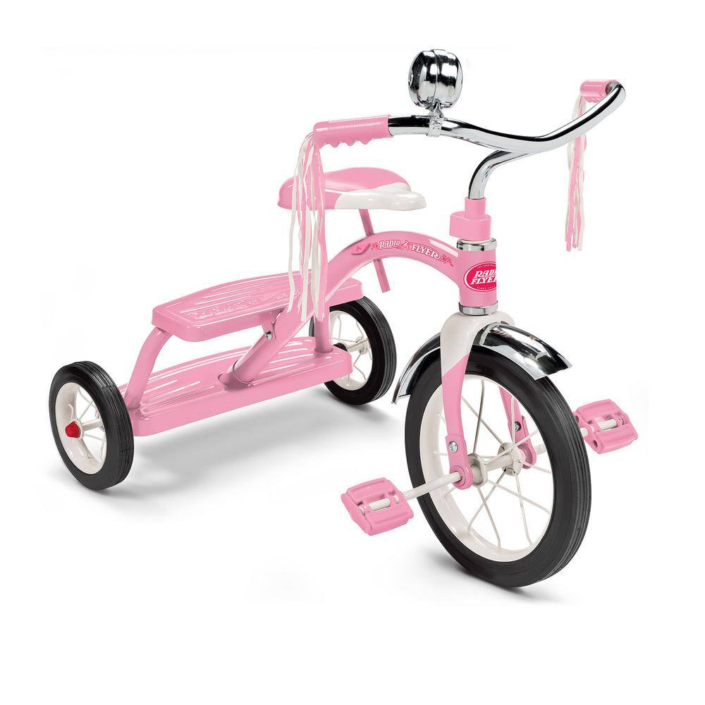 RADIO FLYER 33PZ Kids Classic Style Dual Deck Tricycle with Handlebar Bell, Pink 33PZ