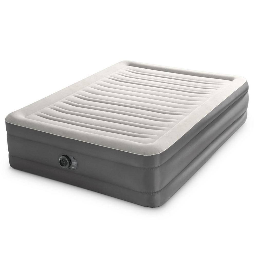 Intex TruAire Luxury Queen Air Mattress Airbed with Lumbar Support and Built in Pump 64095ED