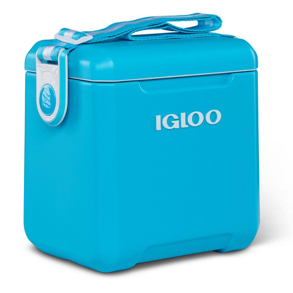 IGLOO Tagalong 11 Qt Insulated Ice Drink Cooler with Body Shoulder Strap, Blue 8075446