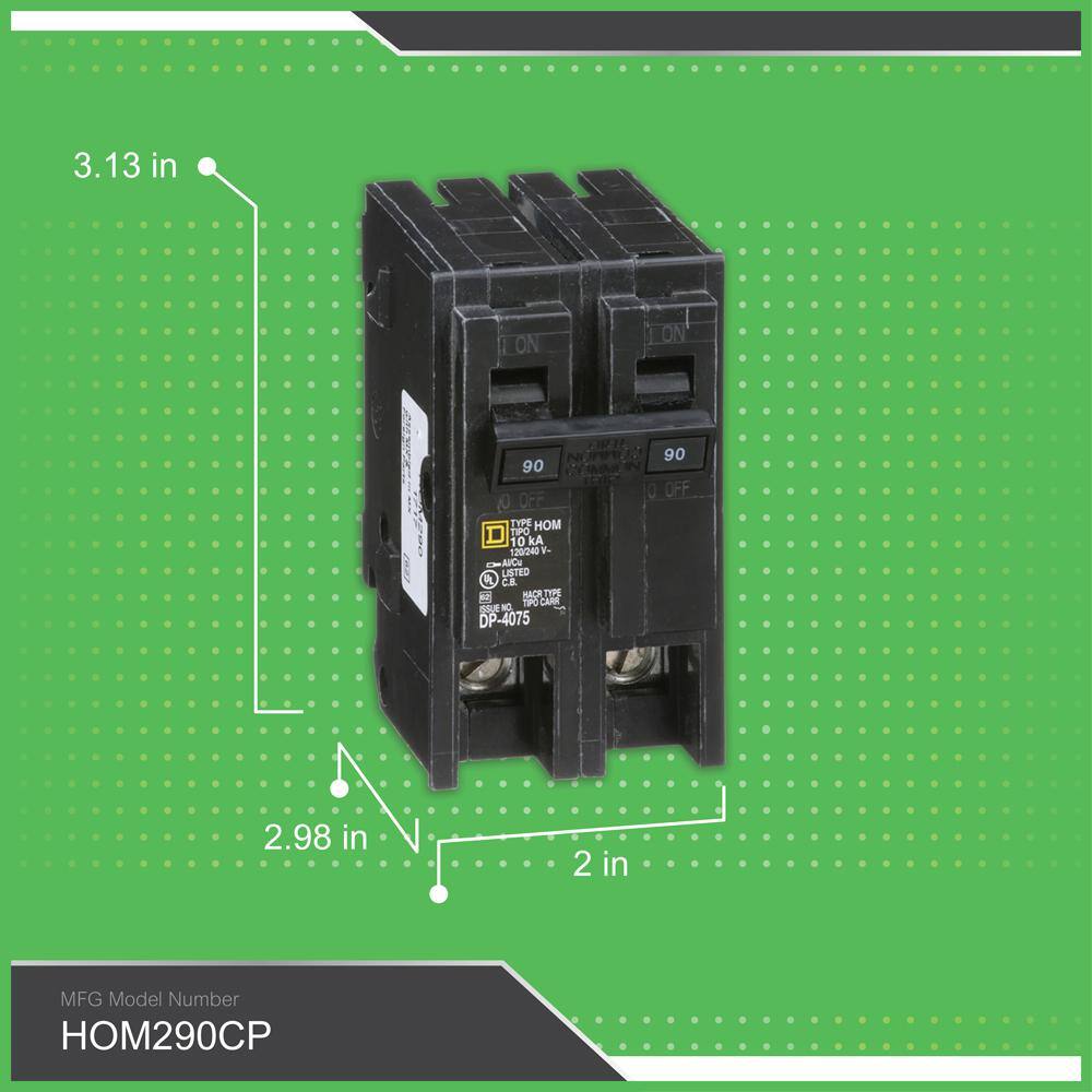 Square D Homeline 90 Amp 2-Pole Circuit Breaker HOM290CP