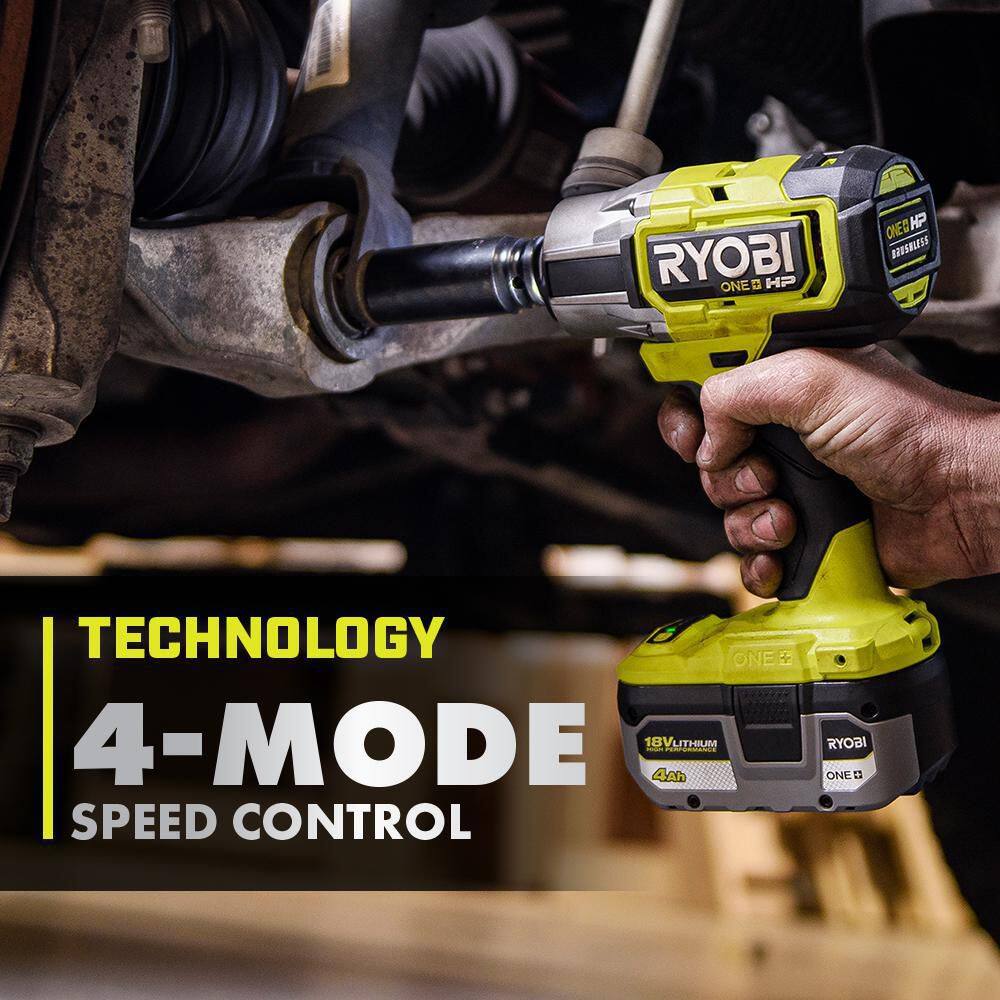 RYOBI ONE+ HP 18V Brushless Cordless 4-Mode 1/2 in. Impact Wrench (Tool Only) P262