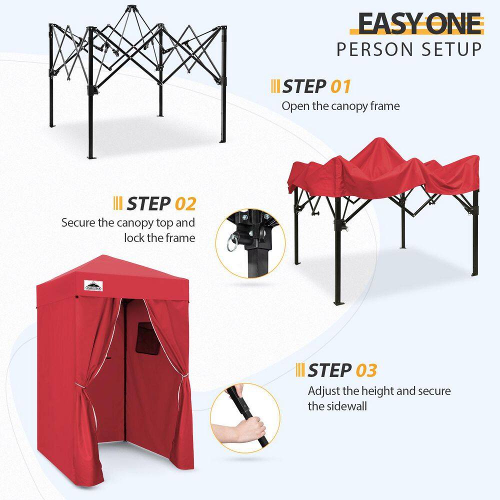 EAGLE PEAK 4 ft. x 4 ft. Pop Up Privacy Tent Foldable Outdoor Portable Dressing Changing Room Shelter, Red CR16-RED-HD