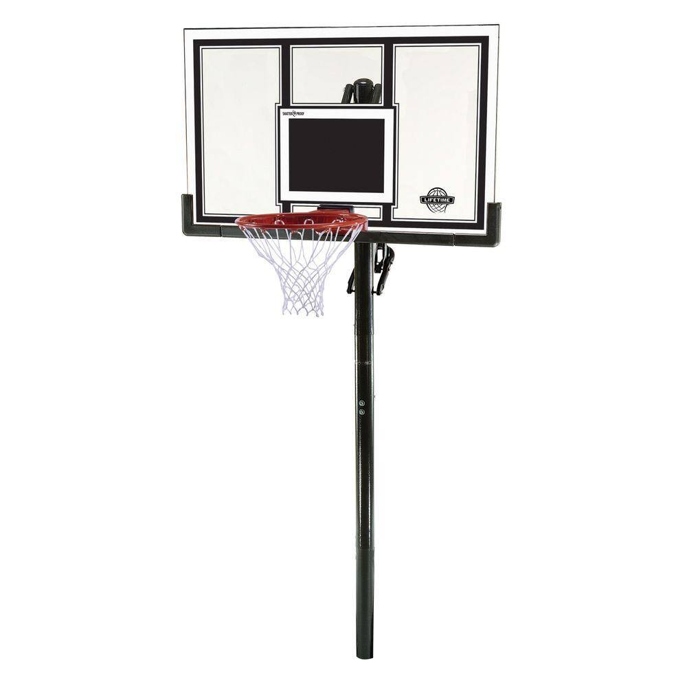 Lifetime 54 in. Shatter Guard Power Lift In-Ground Basketball System 71525