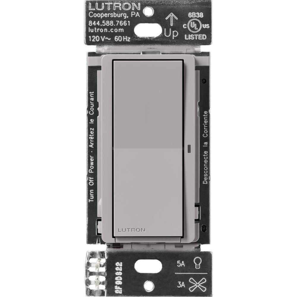 Lutron Claro Smart Switch for Caseta, On/Off Control of Lights/Fans, 5-Amp/Neutral Wire Required, Gray (DVRF-5NS-GR) DVRF-5NS-GR
