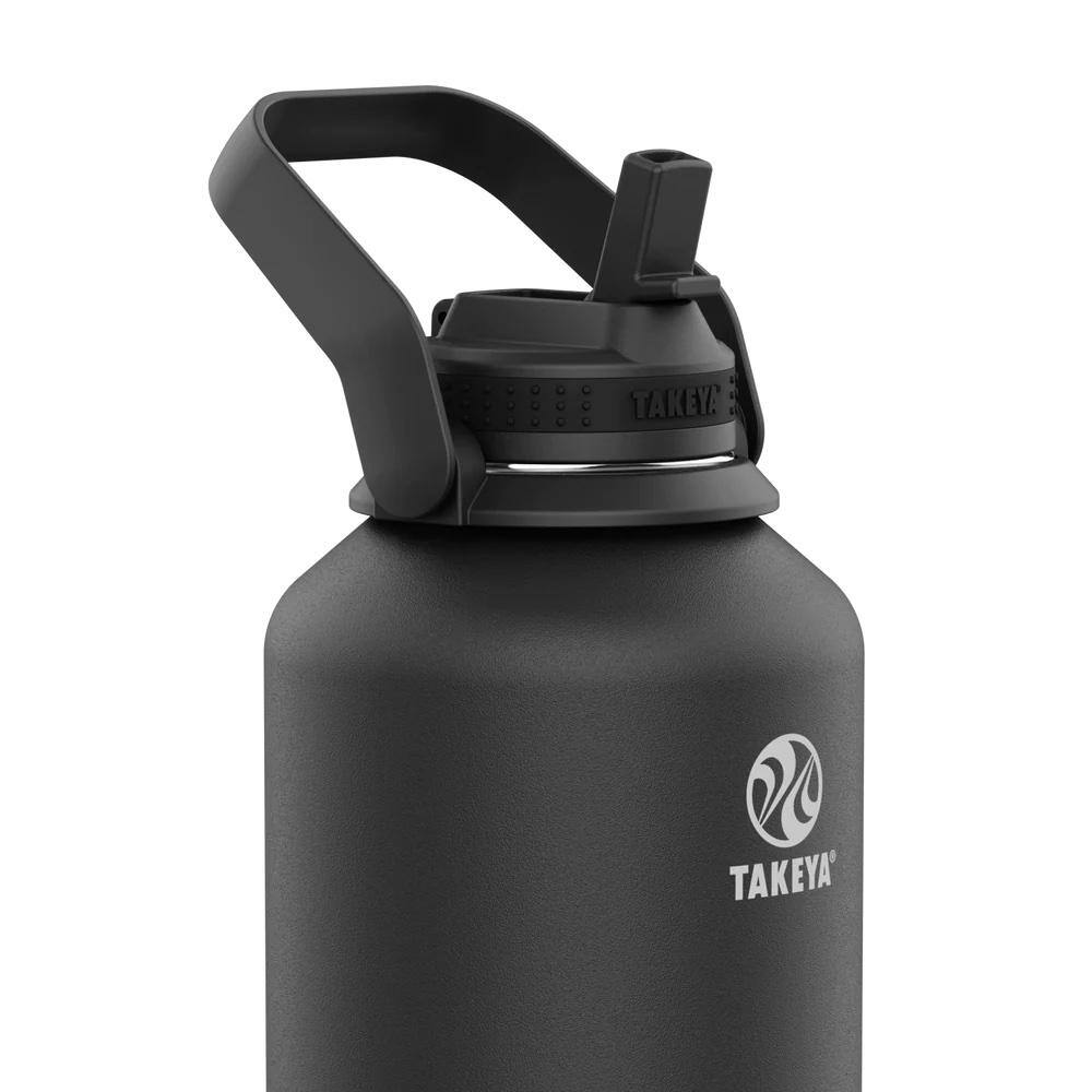 Takeya Actives 64 oz. Stainless Steel Wide Handle Straw Bottle Onyx 51193