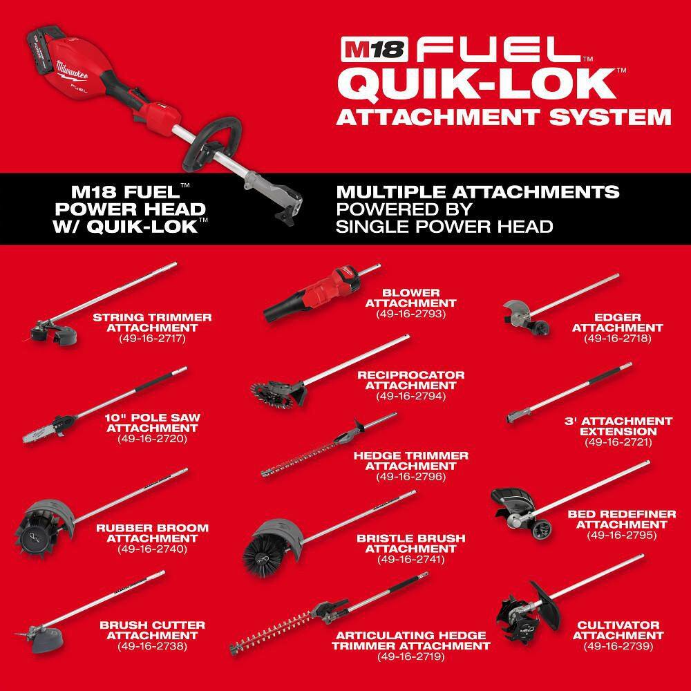 Milwaukee M18 FUEL 3 ft. Extension Attachment for Milwaukee QUIK-LOK Attachment System 49-16-2721
