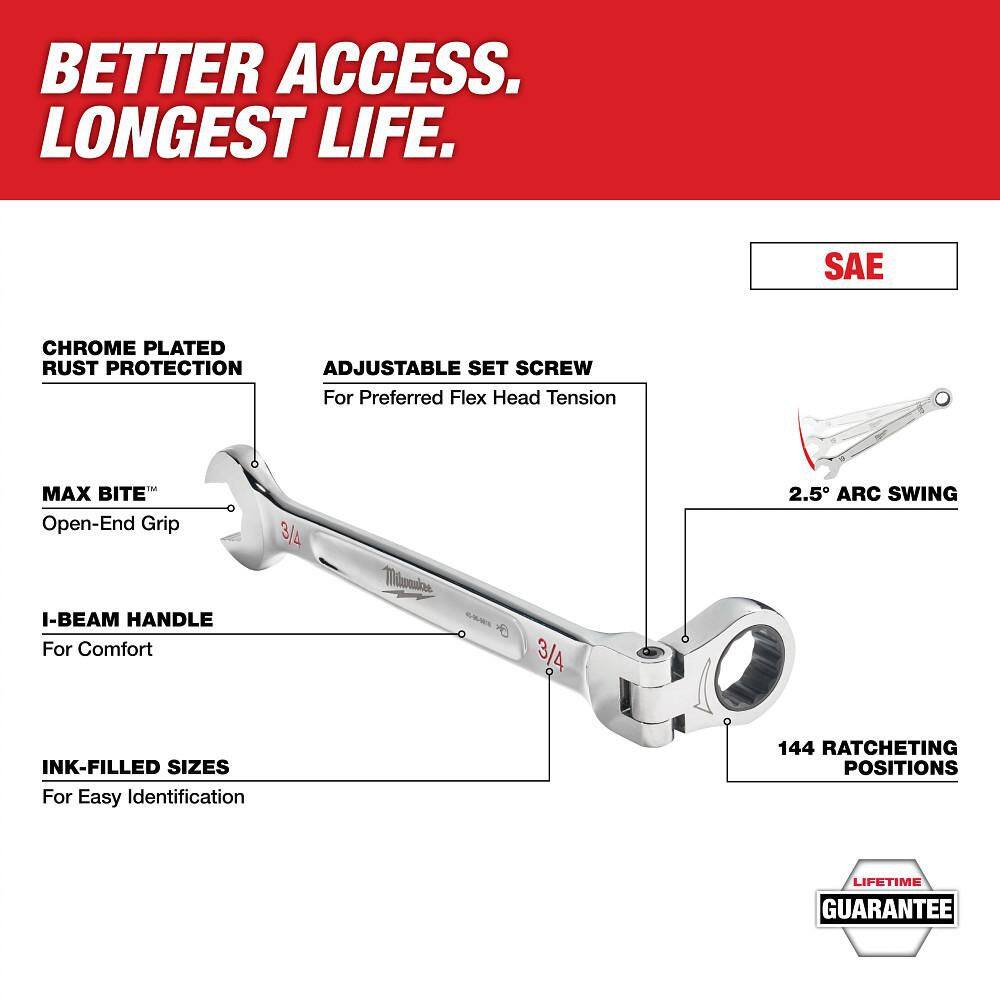 Milwaukee 3/8 in. Drive SAE/Metric Ratchet and Socket Mechanics Tool Set with SAE/Metric Flex-Head Combination Wrenches (86-Piece) 48-22-9008-48-22-9513-48-22-9413