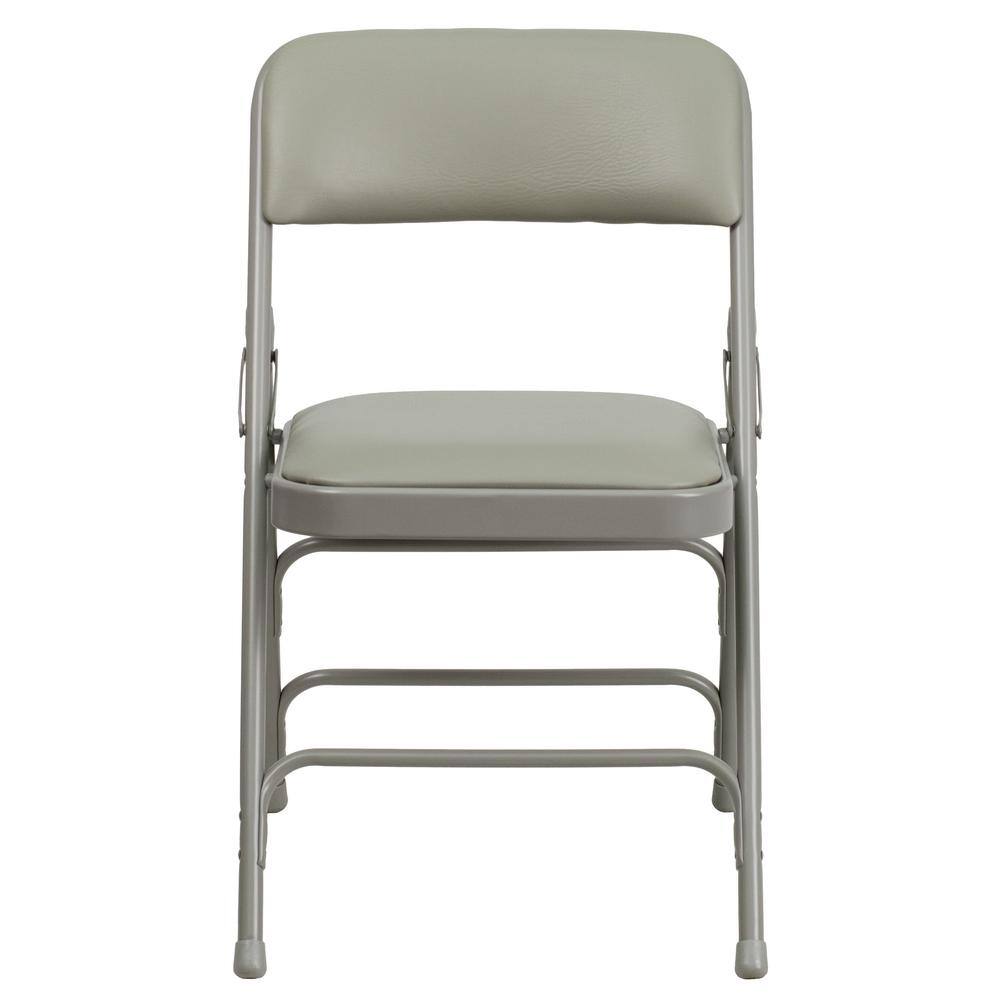 Carnegy Avenue Gray Vinyl/Gray Frame Metal Folding Chair (2-Pack) CGA-HF-275057-GR-HD