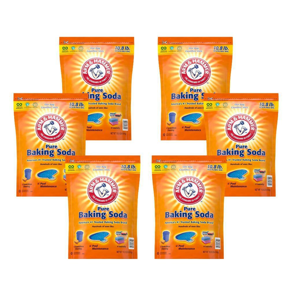 ARM & HAMMER 10.8 lbs. Pure Baking Soda Resealable Bag, (6-Pack) 00341-6