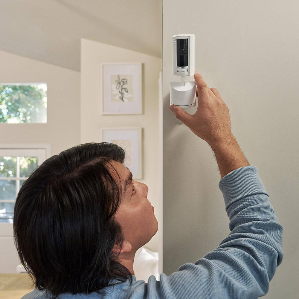 Ring Pan-Tilt Indoor Cam Plug-in Security Camera with 360° Horizontal Pan Coverage, Live View and Two-Way Talk, White B0CG2VS5FD