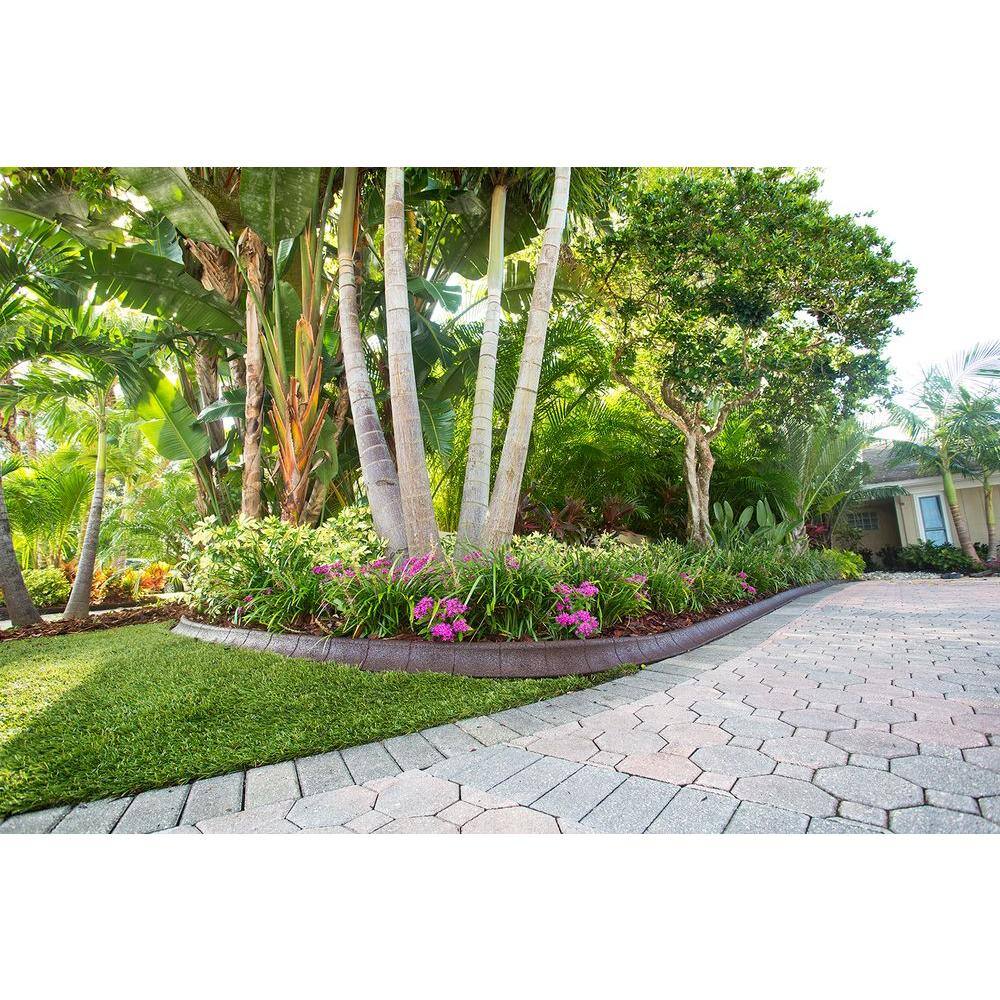 EcoBorder 4 ft. Brown Rubber Curb Landscape Edging (4-Pack) CURB-BRN-4PK