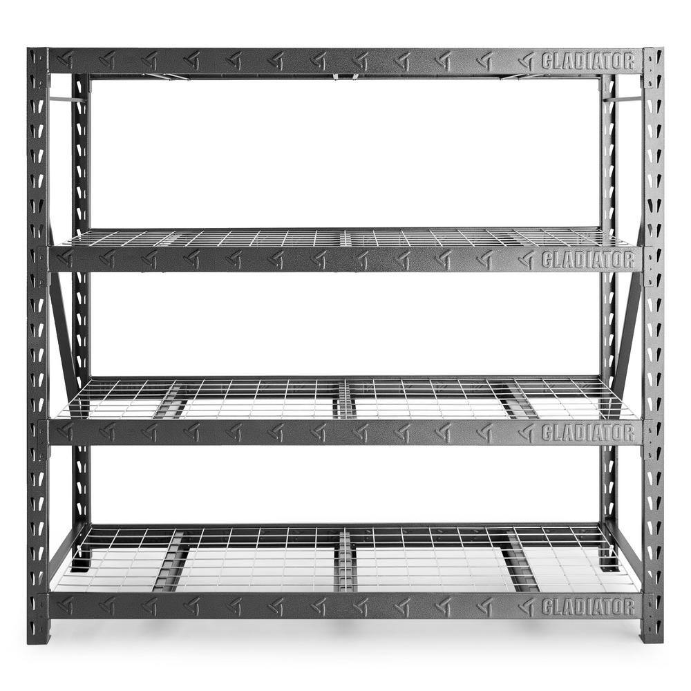 Gladiator 4-Tier Welded Steel Garage Storage Shelving Unit (77 in. W x 72 in. H x 24 in. D) GARS774XEG