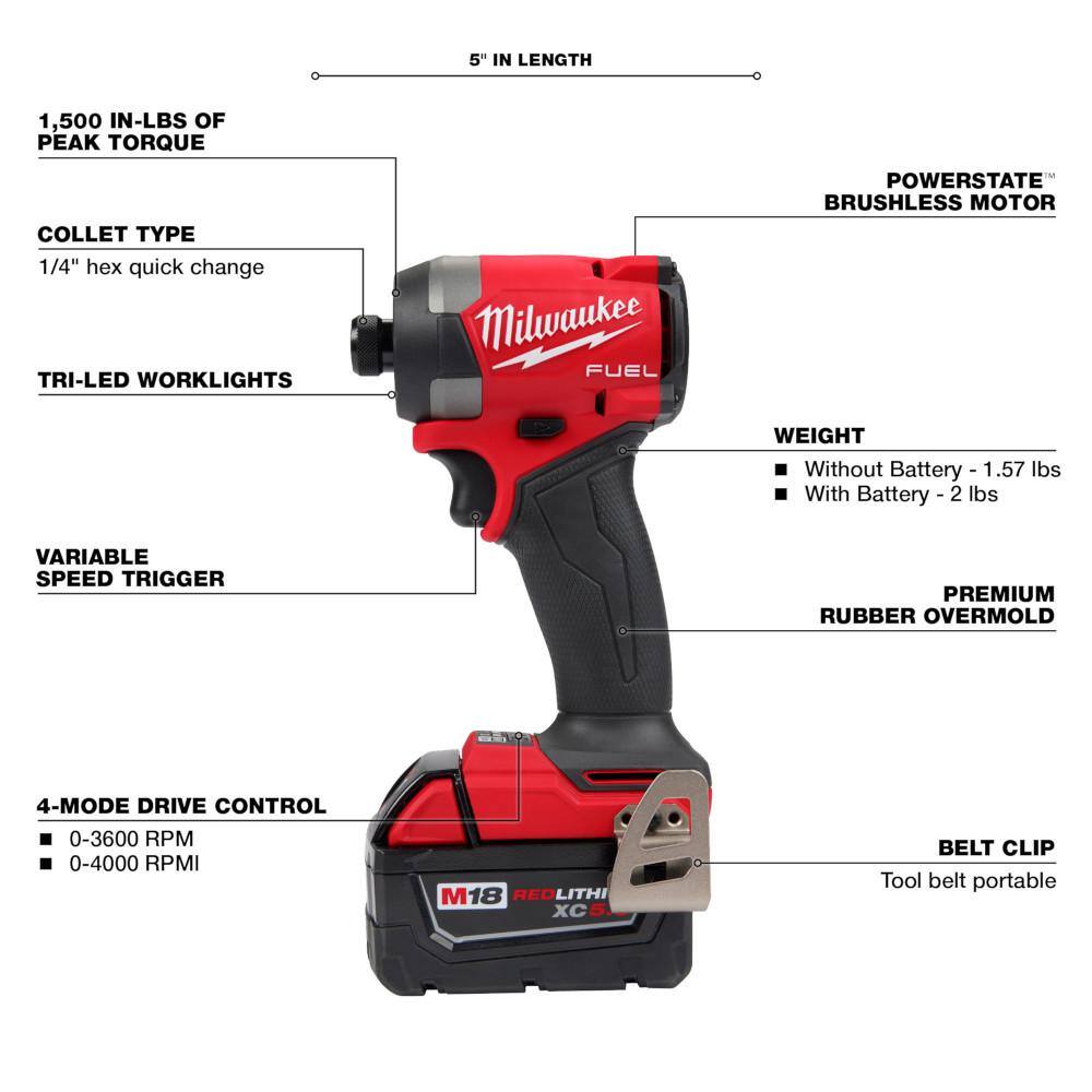 Milwaukee M18 FUEL 18-Volt Lithium-Ion Brushless Cordless Hammer Drill/HACKZALL/Impact Driver Combo Kit 3-Tool with (4) Batteries 3697-22-2719-20-48-11-1862